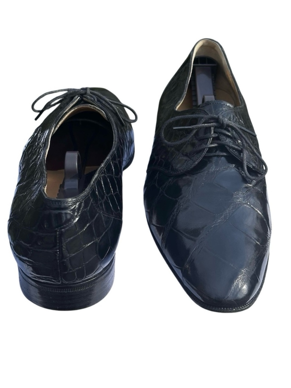 Mauri Alligator Leather Derby Shoes Lace Up Black US 11 1/2 11.5 Medium Vintage